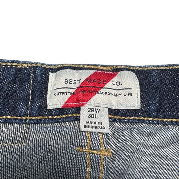 Best Made Co. | Men | Raw Selvedge Dark Wash Slim Straight Denim Jeans | 28x30 - Picture 7 of 13